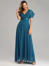 Load image into Gallery viewer, Evening Dresses XUCTHHC Elegant V-Neck Ruffles Chiffon Formal Evening Gown  Robe Vestidos De Fiesta Dress for Wedding Party
