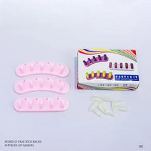 Load image into Gallery viewer, Nail Art Tools Combo - Curved &amp; Straight Nail Tips Holders with Display Stand for Nail Art Students
