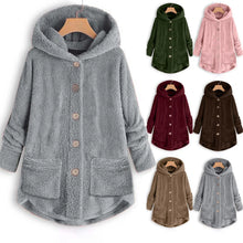 Load image into Gallery viewer, Plush Asymmetric Winter Casual Coat
