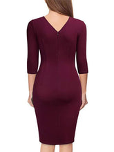 Load image into Gallery viewer, Elegant Pleated V-Neck Midi Dress

