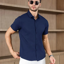Load image into Gallery viewer, New Men's Business Casual Solid Color Short Sleeved Shirt for Summer Fashion No Ironing Comfortable and Versatile Top
