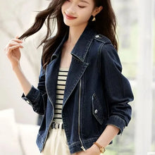 Load image into Gallery viewer, Women's Cowboy Coat Spring Summer Self Cultivation Versatile Ladies Denim Jacket Fashion Comfortable Lady Blazer Outerwear
