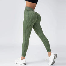 Load image into Gallery viewer, Women Striped Leggings V Back Fashion Gym Outdoor Fitness Athletic Workout Elastic Leggins Yoga Pants Sports Training Tights
