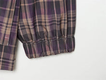 Load image into Gallery viewer, Women's Coat 2026 New Autumn Gray Plaid Long Sleeve Loose Drawstring Decorative Coat Casual Fashion Personal Ladies Outerwear
