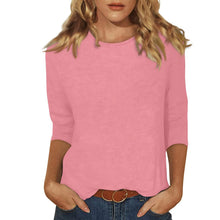 Load image into Gallery viewer, Women Summer Tops Round Neck Three Quarter Sleeve Comfortable Print T Shirt Blouse Women T Shirt muticolor t shirt tops
