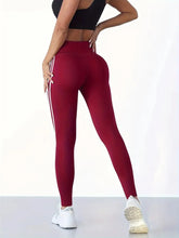 Load image into Gallery viewer, Women's High-waist Slimming Leggings Side Stripe Pattern Breathable Yoga Pants Sportswear Athletic Apparel
