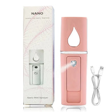 Load image into Gallery viewer, Nano Facial Mister Portable Mist Sprayer with Mirror Mini Cool Mist Spray for Skin Care Facial Body Moisturized
