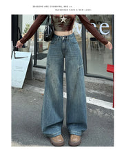 Load image into Gallery viewer, High Waisted Wide Leg Jeans Women Cotton Retro Denim Y2k Loose Fashion Design Sense Pant Streetwear Baggy Straight Trouser Woman
