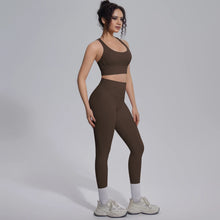 Load image into Gallery viewer, New Yoga Set for Woman Summer Gym Sports Running Bra Top Breathable Peach Buttocks Women Leggings Solid Color Yoga Set
