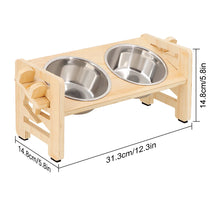 Load image into Gallery viewer, Elevated Small Toy Dog Cat Bowls Tilted Adjustable Puppy Feeder Stand with 2 Stainless Steel Bowls for Puppies Cats Accessories
