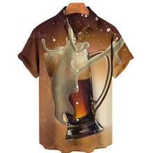 Load image into Gallery viewer, Men's Shirts Beer Shirts For Men Fashion Hawaiian Shirt Casual Vocation Beach Blouses Holiday Blouse Mens Clothing Camisa Summer
