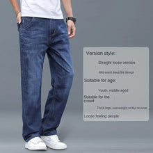Load image into Gallery viewer, Jeans Men's Summer Straight Leg Loose Large Leg Autumn Thick Wear-resistant Men's Casual Pants Korean Trousers
