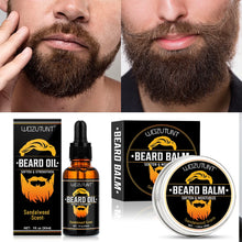 Load image into Gallery viewer, Men Beard Care Kit Beard Oil Balm Moisturizing Nourishing Soften Moustache Growth Strengthen Enhancer Oil with Trim Tool
