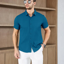 Load image into Gallery viewer, New Men's Business Casual Solid Color Short Sleeved Shirt for Summer Fashion No Ironing Comfortable and Versatile Top
