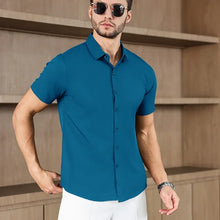 Load image into Gallery viewer, New Men's Business Casual Solid Color Short Sleeved Shirt for Summer Fashion No Ironing Comfortable and Versatile Top
