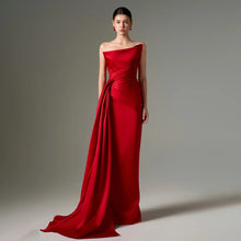 Load image into Gallery viewer, Strapless Satin Mermaid Evening Gown
