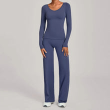 Load image into Gallery viewer, 2PCS Yoga Set Women Yoga Pant Workout Tracksuit Sportswear Gym High Waist Straight Leg Bottoms Fitness Bta Sports Suit XP01
