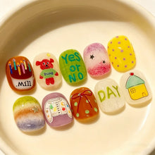 Load image into Gallery viewer, 30pcs False Nails Unique Trendy Short “bean-shaped” Nails with A Press-on Design High-quality Nails Perfect As A Gift for Girls
