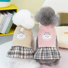 Load image into Gallery viewer, Cute Pet Dress Autumn Winter Plaid Princess Skirt Small Dog Coat Puppy Party Clothes Poodle Yorkie Apparel

