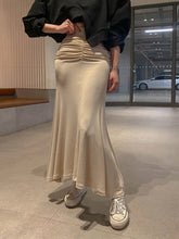 Load image into Gallery viewer, Shirred Satin High Waist Midi
