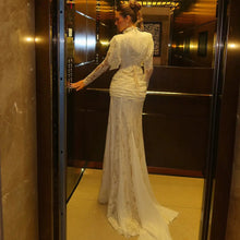 Load image into Gallery viewer, Elegant Ivory Wedding Dresses 2026 Trend Luxury Evening Dresses High Neck Lace Mermaid Bridesmaid Dress Prom Dresses
