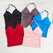 Load image into Gallery viewer, Women's Sexy Sports Bra - Open Back Design, Breathable Stretchy Fabric for Yoga - Elegant Solid Color All-Season Activewear

