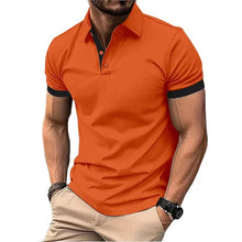 Load image into Gallery viewer, Men's Polo Shirt Short Sleeve Casual Slim Fit Color Blocking T-shirts England Style Streetwear Polos for Men's Fashion
