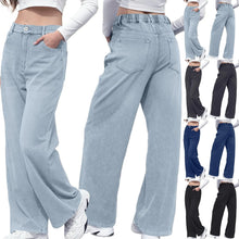 Load image into Gallery viewer, High Waist Draped Straight Jeans
