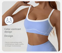 Load image into Gallery viewer, Yoga Sports Bra Color Clashing Shock Absorbing Brassiere Women Full Cup Breathable Gym Tube top Bra Yoga Workout Underwear
