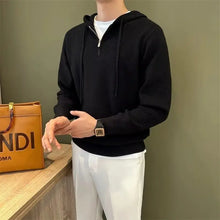 Load image into Gallery viewer, Hooded New Internet Celebrity Men's Sweater Versatile Popular Autumn Winter Solid Color Zipper Bottoming Trendy Hoodies Casual
