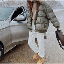 Load image into Gallery viewer, Women winter coats 2024 New in coats Couple style loose V-neck long sleeved top Thick and warm women's coat cotton-padded jacket
