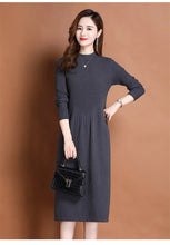 Load image into Gallery viewer, Autumn Knit A-Line Sweater Dress
