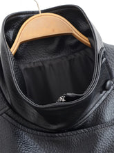 Load image into Gallery viewer, Black Faux Leather Moto Jacket
