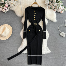 Load image into Gallery viewer, Elegant Rib Knit Pencil Dress
