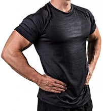 Load image into Gallery viewer, Summer Gym T-shirts Men's Solid Fitness Clothing O-neck Short Sleeve Tops Breathable Slim Bodybuilding Workout Muscle Tees Male
