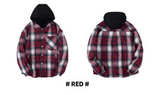 Load image into Gallery viewer, Fleece Lined Plaid Hooded Jacket
