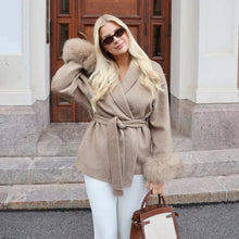 Load image into Gallery viewer, Fox Fur Woolen Coats Women's Short Coat Office Lady Removable Elegant Double-sided Wool Overcoat 2025 New Cardigan Jacket
