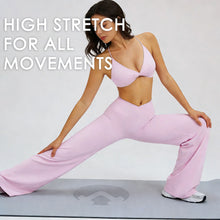 Load image into Gallery viewer, Yoga Set - Backless Bra + Cross Waist Wide Leg Pants Fitness Suit, Jogging Tracksuit Active Wear Workout Loungewear Sports Gym
