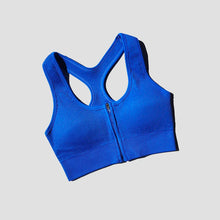 Load image into Gallery viewer, Sports Bra Crop Top Zipper Fitness Women Sportswear Sport Top Bras For Fitness Gym Female Running Push Up Yoga Workout Bra
