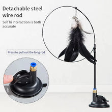 Load image into Gallery viewer, Interactive Cat Toy Handfree Cat Stick Kitten Playing Teaser Wand Toy Suction Cup Feather Wand Pet Supplies Simulation Feather
