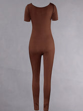 Load image into Gallery viewer, Women's Rompers Short Sleeve Solid Skinny Bodycon Jumpsuits Fashion Sports Fitness Casual Activity Streetwear Overalls
