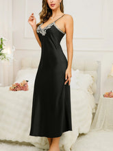 Load image into Gallery viewer, Women's Summer Dresses V Neck With Lace Trim Long Breathable Elegant Dress Women's Clothing For Home And Parties

