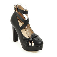 Load image into Gallery viewer, Glossy Mary Jane Chunky Heels
