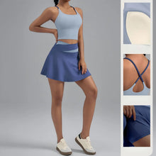 Load image into Gallery viewer, Women's Striped Yoga Set Shaping Open Back Breathable Sports Outfit Shockproof Push-Up High-Waist Butt Lifting Fitness Suit
