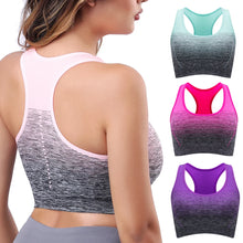 Load image into Gallery viewer, Sports Bra High Stretch Breathable Tops Fitness Women Padded for Running Yoga Gym Crop Bra Gradient Sports Bra for Workout Tops
