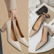 Load image into Gallery viewer, High Heels Women 2025 Summer New Pointed Shallow Mouth Work Shoes Thick Heel Fashion Versatile High Heels
