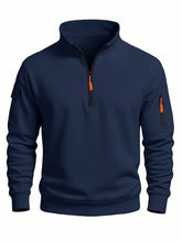 Load image into Gallery viewer, Men's Sweatshirt 2025 Autumn and Winter New Casual Sports Casual Long Sleeved High Neck Half Zipper Windproof Top
