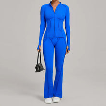 Load image into Gallery viewer, New Gym Yoga Outfit for Women Zipper Long Sleeve Fitness Suit Daily Casual Running Fitness Sportswear Two-Piece Sets Coat+Pants
