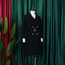 Load image into Gallery viewer, Pleated Notched Collar Midi Dress
