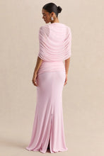 Load image into Gallery viewer, Elegant Mermaid Evening Dress Draped Detachable Cape Sleeveless Bodycon Maxi Gown Wedding Party Elegant Draped Formal Dress
